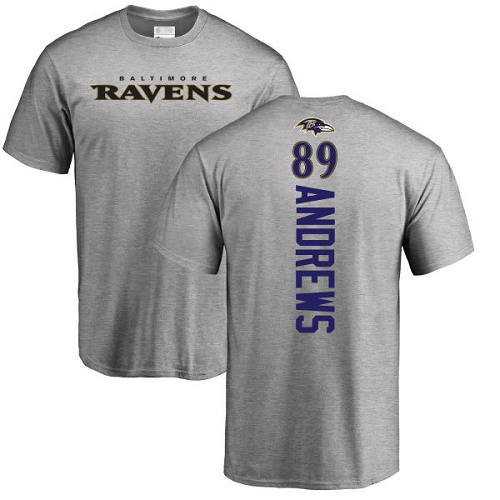 Men Baltimore Ravens Ash Mark Andrews Backer NFL Football 89 T Shirt